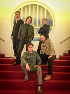 Daniel Erdmann, Benoît Delbecq, Edward Perraud, Arnaud Cuisinier et Bart Maris. Photo : Edward Perraud.