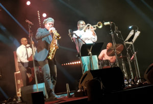 Darryl Hall, Baptiste Herbin, Renaud Gensane et Ali Jackson (hors-champ, Eduardo Farias au piano)